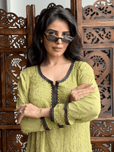 Mystic Olive Chikankari Short Kurta